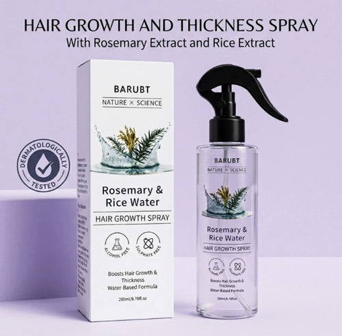 Rosemary & Rice Water Hair Growth Spray, Natural Anti Hair Loss Treatment, 200ml